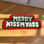 Funny Christmas Rug | "Merry Kissmyass" Tufted Carpet