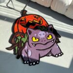 Handmade Halloween Rug | Pumpkin Cartoon Character | Tufted Spooky Home Decor