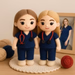 Custom Crochet Doll Portrait Girl Doll Amigurumi Crochet People Portrait Doll Family Portrait Doll Custom Portrait From Photo - Image 3