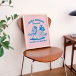 Retro Quote Wall Print, Wall Art Illustration, A3 A4 A2 Wall Decor Gift, Large Art Print, 20s 30s 40s 50s, Blue, Pink Art Poster, UNFRAMED