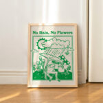 Retro Frog Wall Print, Vintage Mushroom Illustration, A3 A4 A2 Prints, Emerald Green Poster, Positive Quote Wall Decor, Baby Pink, UNFRAMED