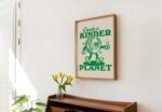 Retro Quote Art Print, Planet Earth Illustration, Trendy 70s Poster Print, A3 A4 A2 Wall Decor,  Vintage Aesthetic Poster, Green, UNFRAMED - Image 3