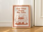Retro Frog Coffee Print, Vintage Positivity Quote Illustration, Mushroom Toad, A3 A4 A2 Prints, Cute Quirky Print, Kitchen Wall Art UNFRAMED - Image 5