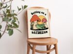 Retro Print Wall Decor, Aesthetic Poster Print, 70s Decor, Frog Mushroom Print, Cute Trendy Bedroom Decor, Positive Quote Artwork UNFRAMED - Image 2