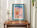 Retro Cocktail Print, Aperol Spitz Bar Poster, Alcohol Poster Illustration, Aperol Recipe Card A3 A4 A2 Prints, Kitchen Bar Poster, UNFRAMED