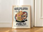 Retro Self Love Juice Print, Vintage Colorful Illustration, Cute Dorm Room Prints, Large Trendy Poster, Groovy 80s, Positive Quote, UNFRAMED - Image 3