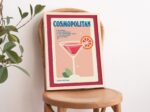Cosmopolitan Cocktail Recipe, Kitchen Bar Poster, Alcohol Prints, Gallery Wall Art, Cute Cosmo Drink Illustration, A2 A3 A4 Print, UNFRAMED - Image 2