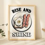 Kitchen Wall Print, Retro Breakfast Illustration, Vintage Kettle 70s Poster, Food Wall Decor, Large Art Print, 30s 40s 50s Artwork, UNFRAMED