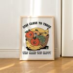 Kitchen Wall Print, Retro Fruits Illustration, Vintage Kettle 70s Poster, Food Wall Decor, Large Art Print, 30s 40s 50s Artwork, UNFRAMED