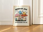 Groovy Mushroom Print, Retro Cottagecore Wall Art, Happy Kids Room Poster, Trendy 70s Nursery Print, Wall Decor, Positive Quote, UNFRAMED - Image 3