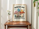 Groovy Mushroom Print, Retro Cottagecore Wall Art, Happy Kids Room Poster, Trendy 70s Nursery Print, Wall Decor, Positive Quote, UNFRAMED - Image 6