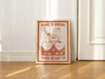 Home Wall Art, Line Art Positive Quote Wall Print, Cute Wall Decor, First Home Prints, Baby Pink Wall Poster, Burnt Orange, Green UNFRAMED