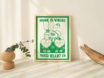 Home Wall Art, Line Art Positive Quote Wall Print, Cute Wall Decor, First Home Prints, Baby Pink Wall Poster, Burnt Orange, Green UNFRAMED - Image 3