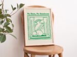 Retro Cat Wall Print, Vintage Minimalist Illustration, A3 A4 A2 Prints, Emerald Green Poster, Positive Quote Wall Decor, Positive, UNFRAMED - Image 2