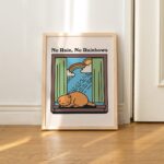 Retro Cat Wall Print, Vintage Maximalist Illustration, A3 A4 A2 Prints, Emerald Green Poster, Positive Quote Wall Decor, Positive, UNFRAMED