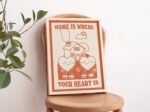 Home Wall Art, Line Art Positive Quote Wall Print, Cute Wall Decor, First Home Prints, Baby Pink Wall Poster, Burnt Orange, Green UNFRAMED - Image 2