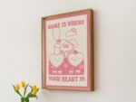 Home Wall Art, Line Art Positive Quote Wall Print, Cute Wall Decor, First Home Prints, Baby Pink Wall Poster, Burnt Orange, Green UNFRAMED - Image 6