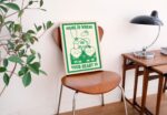 Home Wall Art, Line Art Positive Quote Wall Print, Cute Wall Decor, First Home Prints, Baby Pink Wall Poster, Burnt Orange, Green UNFRAMED - Image 4