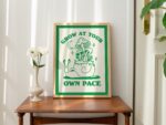 Retro Quote Wall Print, Orange Green Wall Art Illustration, Groovy Wall Decor Gift, Large Classroom Art Print, Office Art Poster, UNFRAMED - Image 3