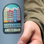 Amsterdam Netherlands Sticker | City & Travel | Waterproof, Vinyl, Dishwasher Safe | Luggage, Toiletry Bag, Water Bottle, Organizers - Image 3