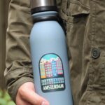 Amsterdam Netherlands Sticker | City & Travel | Waterproof, Vinyl, Dishwasher Safe | Luggage, Toiletry Bag, Water Bottle, Organizers - Image 4
