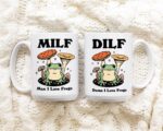 Couples Frog Coffee Mug, Man I love Frogs MILF DILF Cup, Frog Lover Girlfriend Boyfriend Gift Idea, Cottagecore Mushroom Mug, Funny Gift
