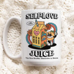 Retro Self Love Juice Coffee Mug, Groovy Colorful Mug, Coffee Lover Gift Idea, 80s Retro Quote, Artist Gift Mug, Aesthetic Ceramic Cup