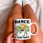 Dancing Frog Coffee Mug, Positive Quote Ceramic Cup, Frog Lover Gift, Friend Colleage Gift Idea, Cottagecore Froggy Mug, Cute Novelty Gift - Image 2