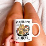 Retro Self Love Juice Coffee Mug, Groovy Colorful Mug, Coffee Lover Gift Idea, 80s Retro Quote, Artist Gift Mug, Aesthetic Ceramic Cup - Image 3