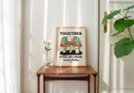 Personalized Couple Print, Custom Frog Illustration, Anniversary Engagement Valentines Gift Idea, Cute Wall decor, Retro Aesthetic, UNFRAMED - Image 4