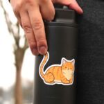 Orange Tabby Cat Sticker | Cute Cartoon Kitten Vinyl | Waterproof Pet Sticker - Image 5