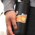 Orange Tabby Cat Sticker | Cute Cartoon Kitten Vinyl | Waterproof Pet Sticker - Image 4