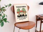 Personalized Couple Print, Custom Frog Illustration, Anniversary Engagement Valentines Gift Idea, Cute Wall decor, Retro Aesthetic, UNFRAMED - Image 2