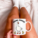 Mama Goose Mug, Cute Mothers Day Ceramic Cup, Mom Gift Coffee Mug, Cute Birthday Gift Idea for Mom, Cute Animal Illustration Mug - Image 2