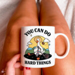 Cute Goose Cottagecore Coffee Mug, Positive Quote, Retro Teacher Cup, Hippie Office Gift Idea, Cottagecore Kitty Mug, Cute Novelty Gift - Image 2