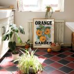 Retro Orange Garden poster, Botanical Print, Flower Market poster, Floral print, Retro Typography Art, Colorful Poster Prints, UNFRAMED - Image 5