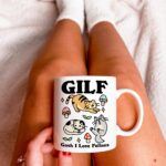 Cat Coffee Mug, Gosh I love Felines GILF Ceramic Cup, Cat Lover Gift, Girlfriend Wife Gift Idea, Cottagecore Kitty Mug, Funny Novelty Gift - Image 3