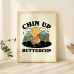 Cute Chicken Wall Print, Motivation Quote, Retro Style Illustration, Cottagecore ClassRoom, Hen Farm Poster, Nursery Decor Prints, UNFRAMED