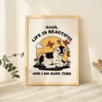 Cute Cow Quote Print, Chill Quote, Retro Style Illustration, Cottagecore Farm Animal Print, Kids Farm Poster, Nursery Decor Prints, UNFRAMED