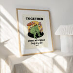 Personalized Couple Print, Custom Frog Illustration, Anniversary Engagement Valentines Gift Idea, Cute Wall decor, Green Aesthetic, UNFRAMED - Image 5