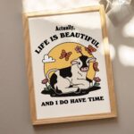 Cute Cow Quote Print, Chill Quote, Retro Style Illustration, Cottagecore Farm Animal Print, Kids Farm Poster, Nursery Decor Prints, UNFRAMED - Image 2