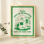 Cute Cow Quote Print, Chill Quote, Retro Style Illustration, Cottagecore Farm Animal Print, Kids Farm Poster, Nursery Decor Prints, UNFRAMED - Image 7