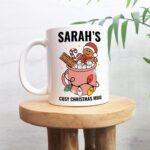Custom Name Christmas Mug, Merry Xmas Cosy Cup, Cute Stocking Filler Gift, Gingerbread Gift Idea, Personalized Christmas Novelty Mugs - Image 4