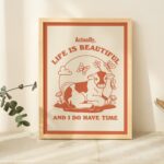 Cute Cow Quote Print, Chill Quote, Retro Style Illustration, Cottagecore Farm Animal Print, Kids Farm Poster, Nursery Decor Prints, UNFRAMED - Image 6