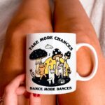 Dancing Cats Coffee Mug, Positive Quote Ceramic Cup, Cat Lover Gift, Friend Colleage Gift Idea, Cottagecore Kitty Mug, Cute Novelty Gift - Image 3
