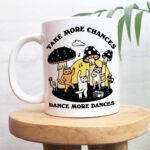Dancing Cats Coffee Mug, Positive Quote Ceramic Cup, Cat Lover Gift, Friend Colleage Gift Idea, Cottagecore Kitty Mug, Cute Novelty Gift - Image 2