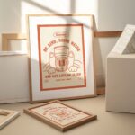 Retro Cat Water Print, Be Kind Drink Water Quote, Self Care Poster, Affirmation Prints, Vintage Style 70s Posters, Burnt Orange, UNFRAMED - Image 4
