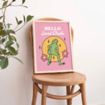 Girly Frog Self Care Wall Print, Positivity Hello Sweet Cheeks, Pink Retro Illustration, Trendy Y2K Poster Prints, Bathroom Decor UNFRAMED - Image 5