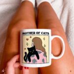 Cat Mama Quote Mug, Mother of Cats Cat Lady Mug, Baby Kitty Cat love Coffee Mug, Positive Quote, Retro Cottagecore Mug, Cute Novelty Gift - Image 5