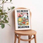 French Cafe Cat Print, Retro Drink Poster, Bistro Coffee Cake Posters, Le Petit Dejeuner Breakfast, Kitchen Decor, Unique Posters, UNFRAMED - Image 4